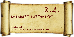 Kripkó László névjegykártya