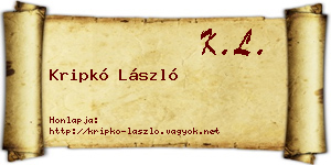 Kripkó László névjegykártya