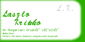 laszlo kripko business card